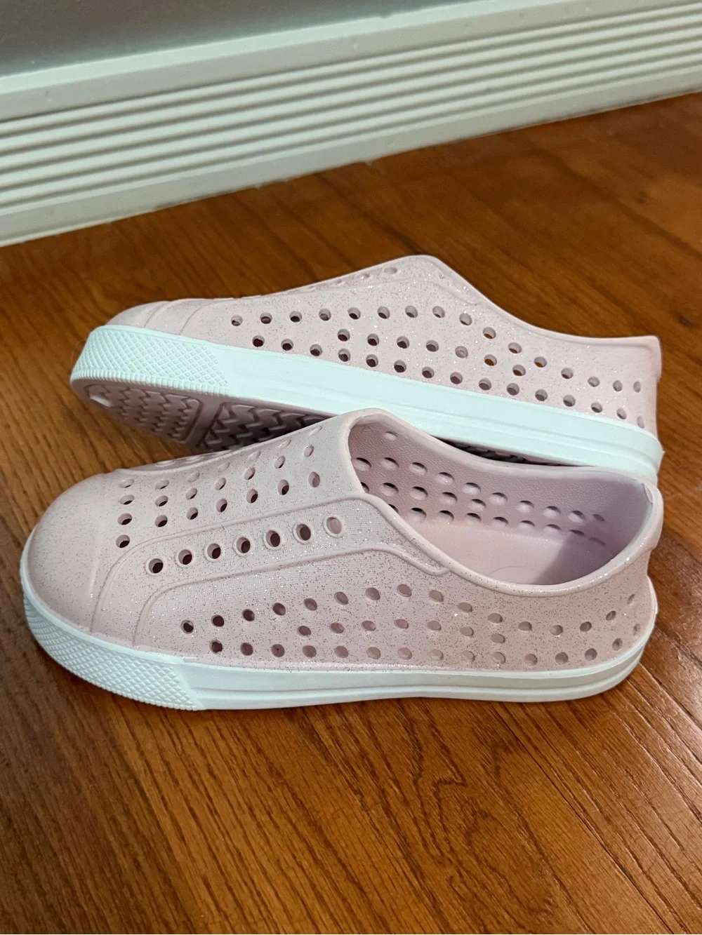 Lily & Dan light Pink Glitter Slip-On Water Summer Shoes Girls Size 13/1 Beach